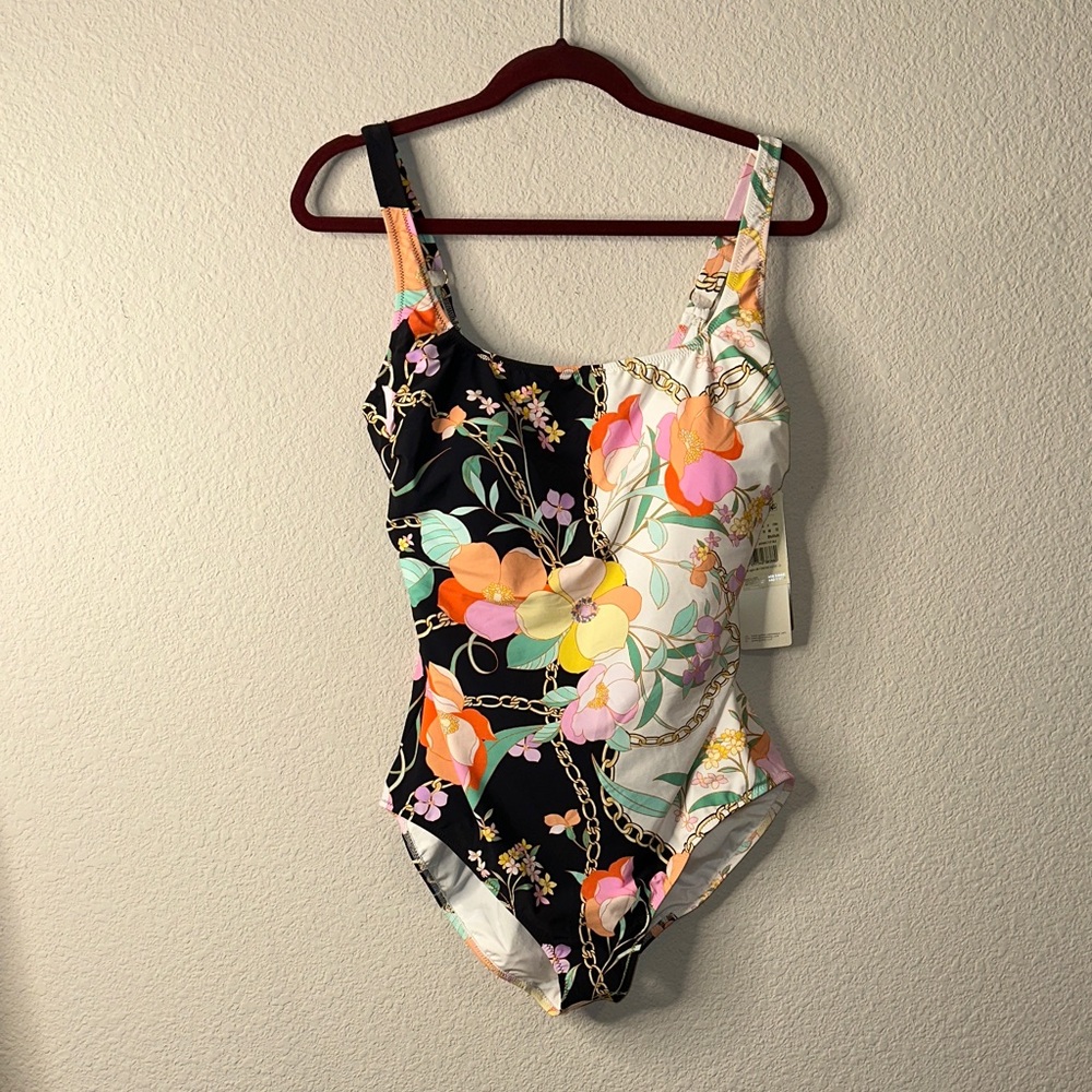 Gottex Vibrant‎ Floral One Piece Swimsuit - Black and Multicolor